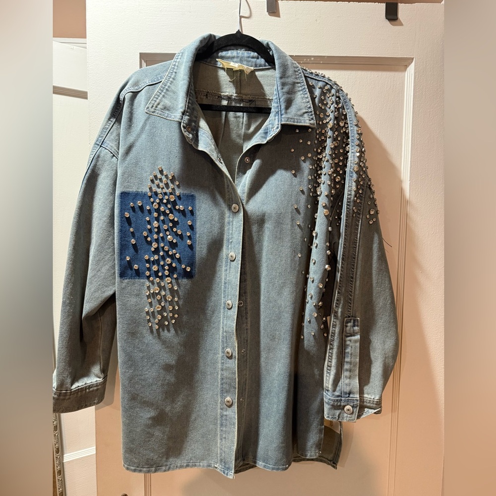 Lucky Brand Embellished Denim Jacket